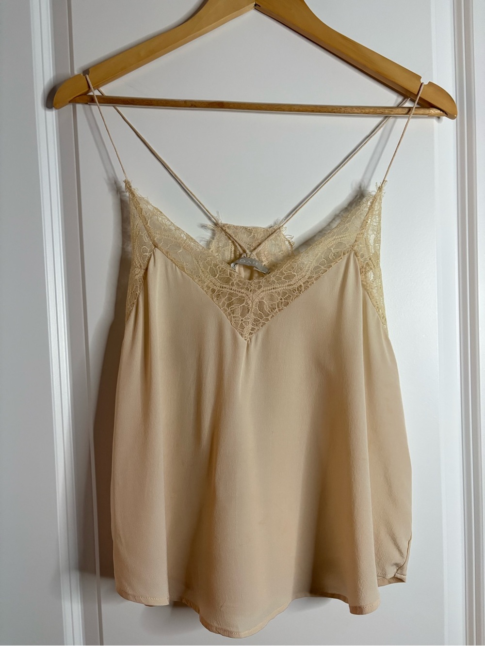 Indah Cream Lace Trim Silk Camisole